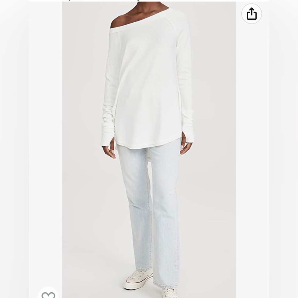 BRAND NEW! Size Large, Free People White “Snowy Thermal Shirt”